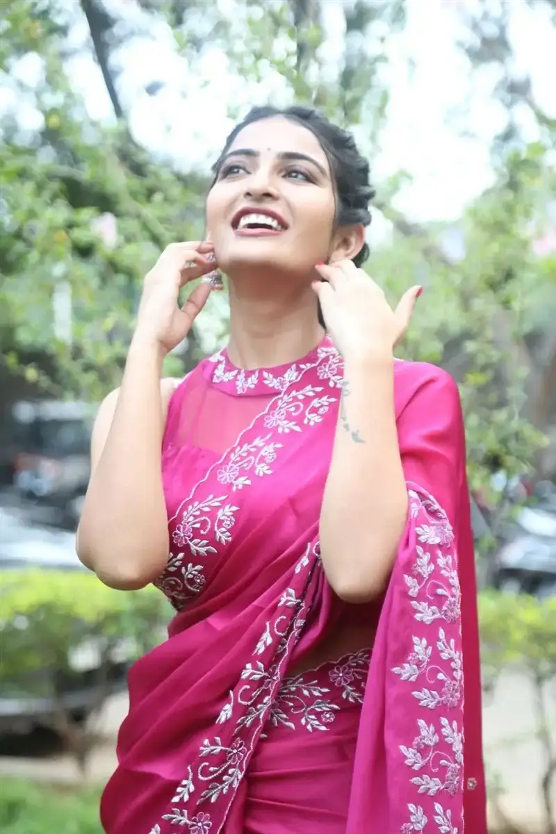 Actress Ananya Nagalla Red Saree at Anveshi Movie Release